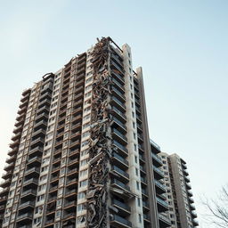 A unique residential tower that is half in ruins and half beautifully modern