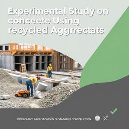 A research cover page for an experimental study on concrete produced from recycled aggregates