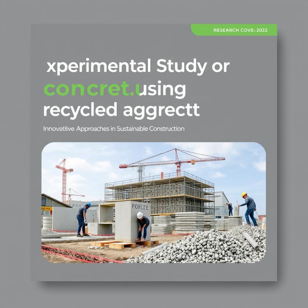 A research cover page for an experimental study on concrete produced from recycled aggregates