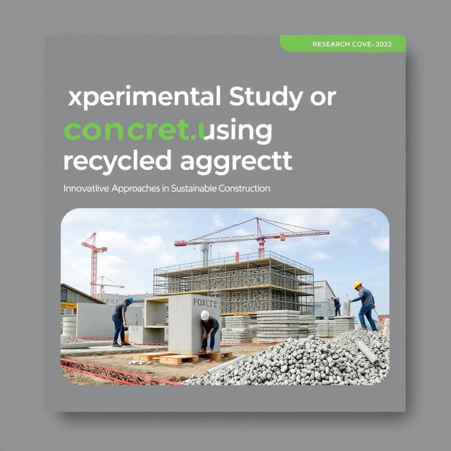 A research cover page for an experimental study on concrete produced from recycled aggregates
