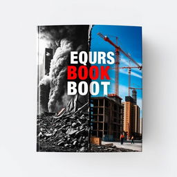 A striking book cover featuring a duality of devastation and reconstruction