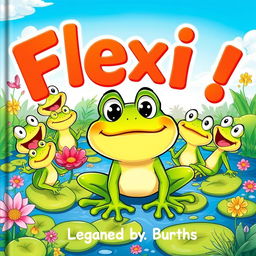 A vibrant and engaging cartoon illustration for a children's book cover, showcasing a frog named Felix at the center