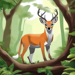 Várias imagens ilustrativas de alta qualidade retratam diferentes interpretações de um guardião da floresta