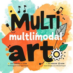 A vibrant and dynamic poster incorporating elements of multimodal art