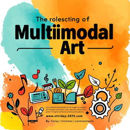 A vibrant and dynamic poster incorporating elements of multimodal art