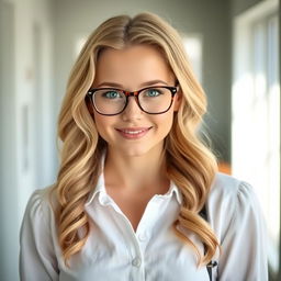 An Irish girl wearing a white blouse with a few buttons unbuttoned, showcasing a casual yet stylish look
