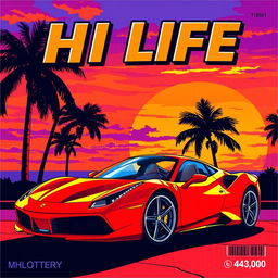 A vibrant, eye-catching lottery scratch-off ticket named 'HI LIFE'
