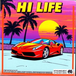 A vibrant, eye-catching lottery scratch-off ticket named 'HI LIFE'