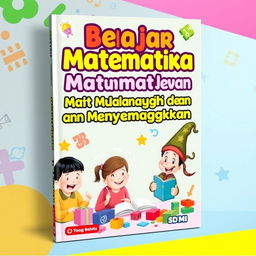 A colorful and captivating book cover for the title 'Belajar Matematika dengan Mudah dan Menyenangkan untuk SD/MI'