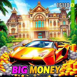 A vibrant, eye-catching lottery scratch-off ticket named 'BIG MONEY'
