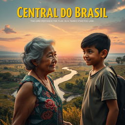 A picturesque scene capturing the essence of Central do Brasil, showcasing a Brazilian landscape with expansive savannahs and winding rivers, vibrant flora and fauna, and local architecture reflecting Brazilian culture
