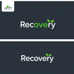 A modern logo design featuring the word "Recovery," with the letters 'eco' clearly highlighted in a vibrant color to emphasize its eco-friendly message