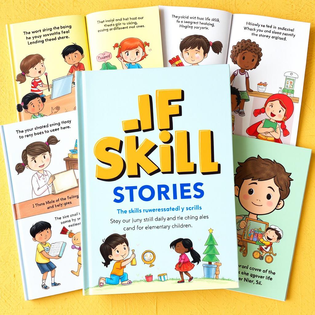 A collection of engaging life skill stories tailored for elementary school children, creatively illustrated and filled with relatable characters and moral lessons