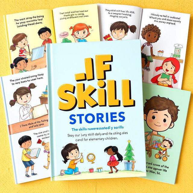 A collection of engaging life skill stories tailored for elementary school children, creatively illustrated and filled with relatable characters and moral lessons