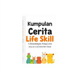 A minimalistic book cover design for the title 'Kumpulan Cerita Life Skill (Kecakapan Hidup) untuk Anak Usia Sekolah Dasar' by Rian Neri, S