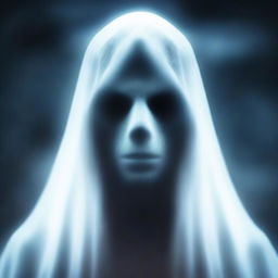 An eerie, high-quality digital art piece featuring a ghost's face