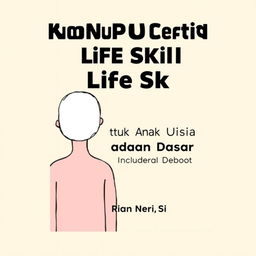 A minimalist book cover design titled 'Kumpulan Cerita Life Skill (Kecakapan Hidup) untuk Anak Usia Sekolah Dasar' by Rian Neri, S