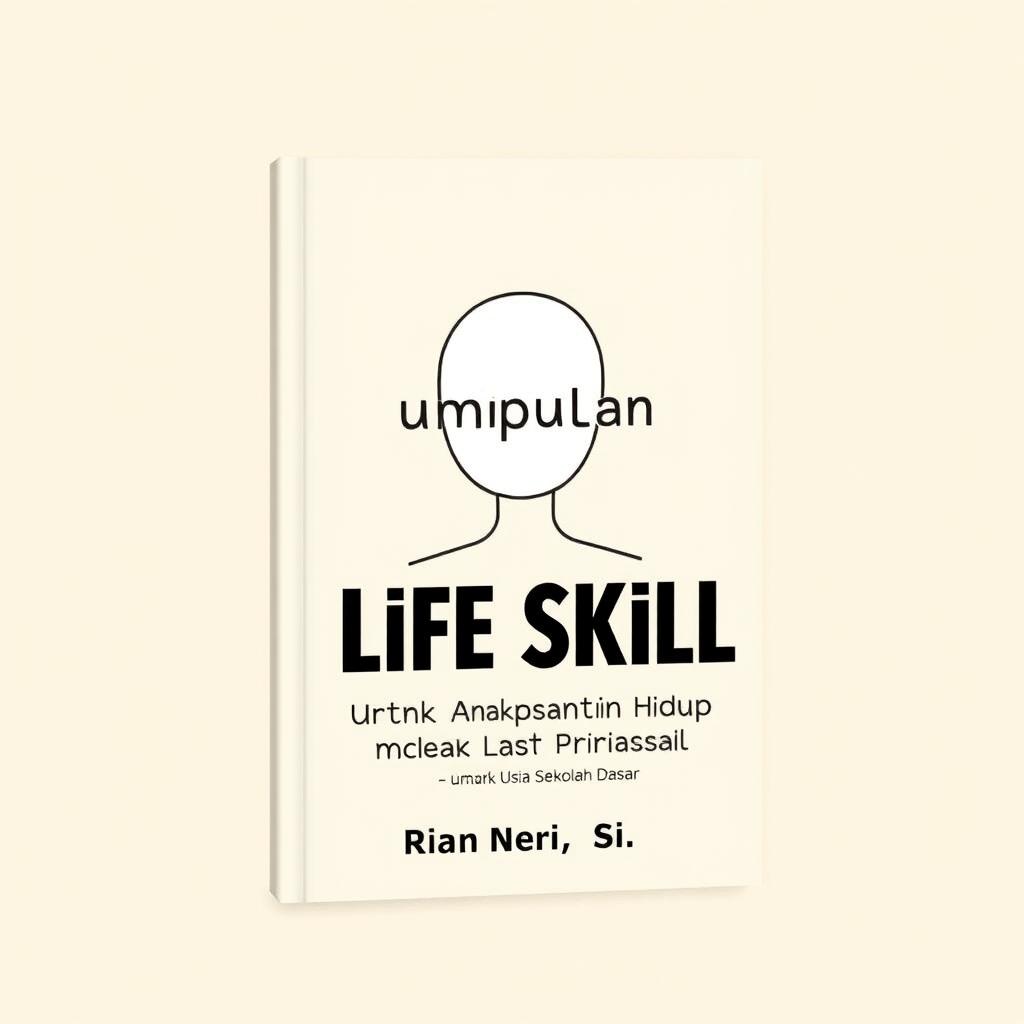 A minimalist book cover design titled 'Kumpulan Cerita Life Skill (Kecakapan Hidup) untuk Anak Usia Sekolah Dasar' by Rian Neri, S