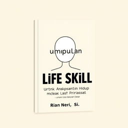 A minimalist book cover design titled 'Kumpulan Cerita Life Skill (Kecakapan Hidup) untuk Anak Usia Sekolah Dasar' by Rian Neri, S