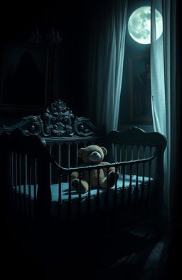 A dark and haunting image representing the theme of 'El Mal en la Cuna'