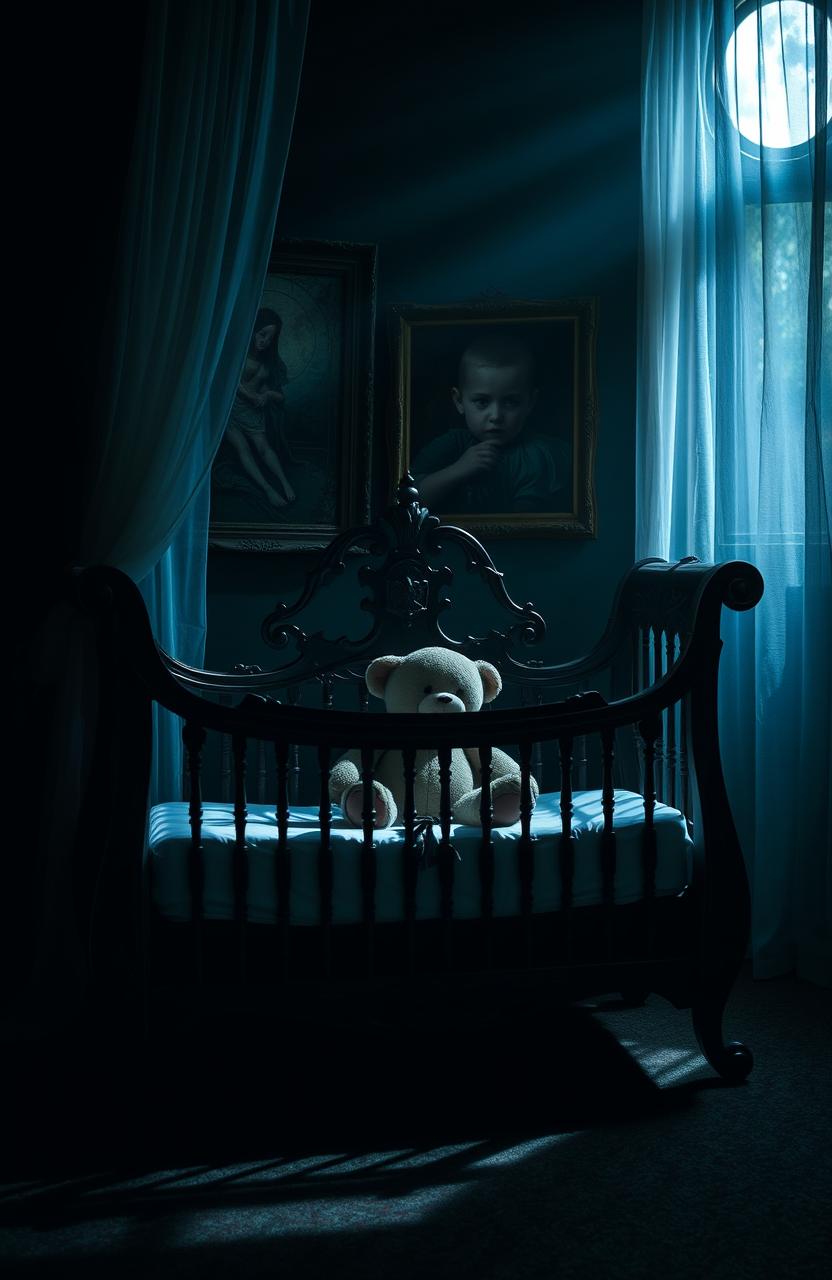 A dark and haunting image representing the theme of 'El Mal en la Cuna'