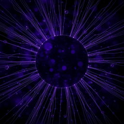 A dark, captivating image predominantly featuring shades of purple, with 30 white lines radiating from the corners towards the center, creating a circular pattern