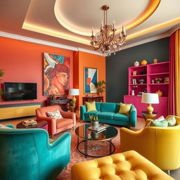 Stunning interior design of beautiful rooms featuring contrasting color combinations in furniture and walls