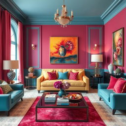 Stunning interior design of beautiful rooms featuring contrasting color combinations in furniture and walls