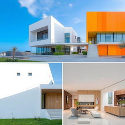 Modern architectural designs featuring simple and minimalist colors such as white and earthy tones