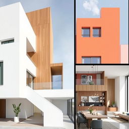 Modern architectural designs featuring simple and minimalist colors such as white and earthy tones