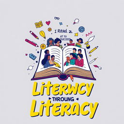 A t-shirt design featuring the theme of a literacy movement