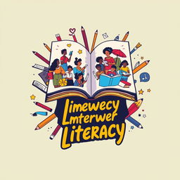 A t-shirt design featuring the theme of a literacy movement