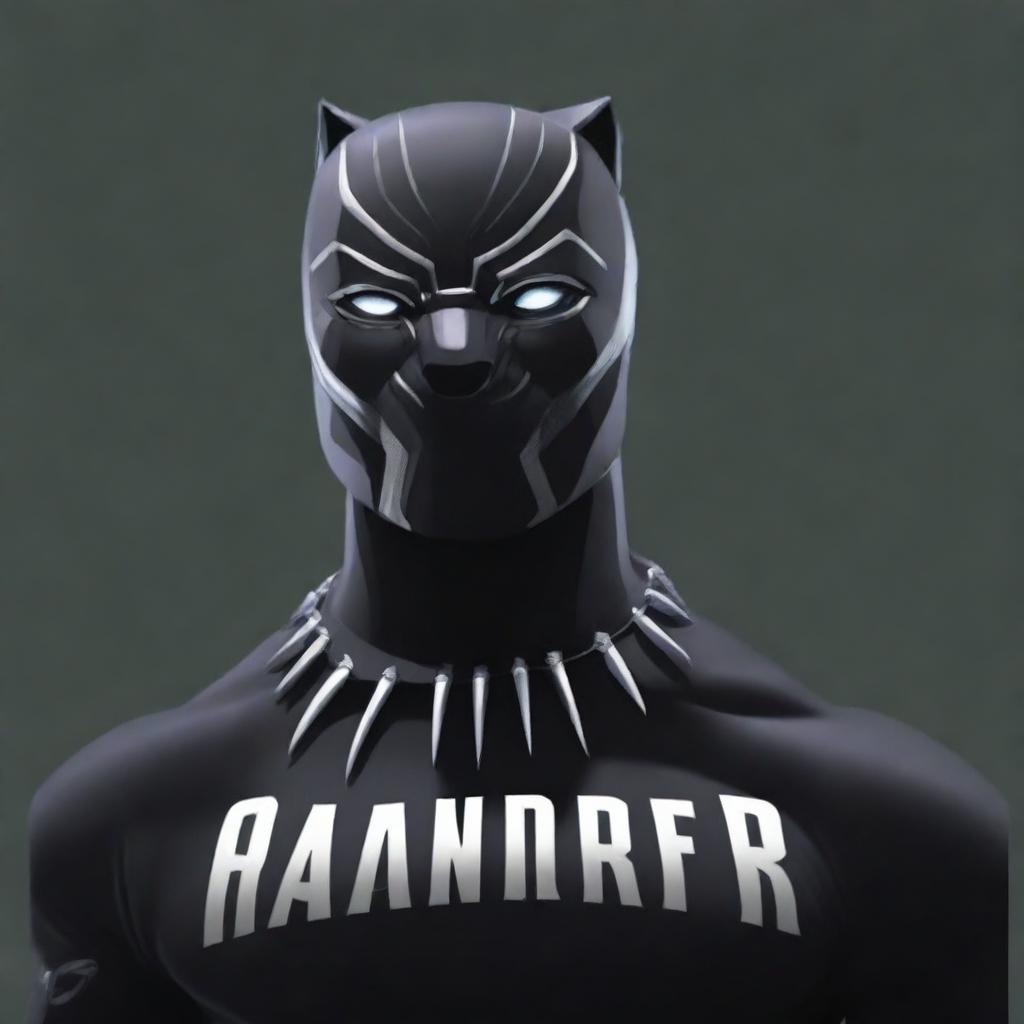 A striking digital art piece showcasing the Black Panther, a Marvel character, wearing an Oakland Raiders shirt