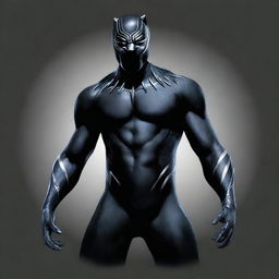 A striking digital art piece showcasing the Black Panther, a Marvel character, wearing an Oakland Raiders shirt