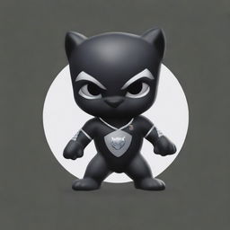 An adorable digital art piece featuring a baby version of the Black Panther, a Marvel character, wearing an Oakland Raiders shirt