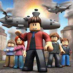 A digital art image of a movie poster for the Roblox game 'Blackhawk Rescue Mission 5', now with more realistic portrayals of the game's characters