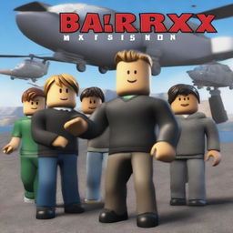 A digital art image of a movie poster for the Roblox game 'Blackhawk Rescue Mission 5', now with more realistic portrayals of the game's characters