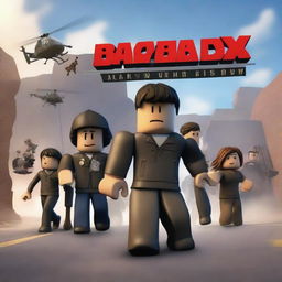 An enhanced digital art image of a movie poster for the Roblox game 'Blackhawk Rescue Mission 5'