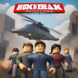 An enhanced digital art image of a movie poster for the Roblox game 'Blackhawk Rescue Mission 5'