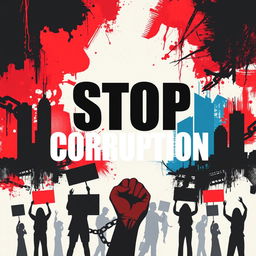 A powerful and striking poster design advocating for the message 'Stop Corruption'
