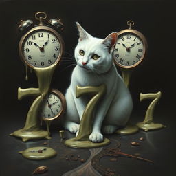 A surrealistic artwork inspired by Salvador Dali's 'The Persistence of Memory' theme, featuring a dark color palette