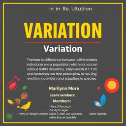 A visually engaging presentation poster in a portrait format featuring the title "Variation in Real-Life Situation" prominently at the top in bold and modern typography