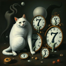 A surrealistic artwork inspired by Salvador Dali's 'The Persistence of Memory', featuring dark colors and a dreamlike atmosphere