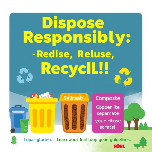 An awareness poster promoting efficient garbage disposal practices