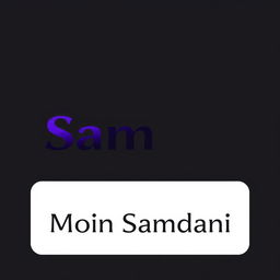 A sleek and modern logo design featuring the name 'Sam' prominently in stylish typography