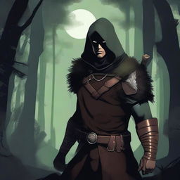 An expertly crafted digital art piece featuring a variant human ranger from the deep stalker conclave