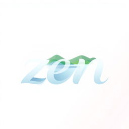 The letter 'H' is artistically integrated into the word 'zen', where the 'H' resembles a tranquil, peaceful landscape