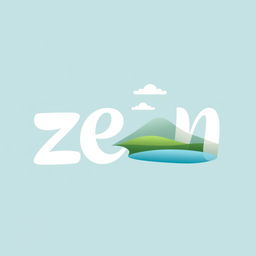 The letter 'H' is artistically integrated into the word 'zen', where the 'H' resembles a tranquil, peaceful landscape