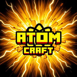 A logo for a Minecraft server, designed in a blocky Minecraft style