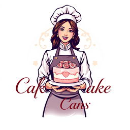 A luxurious and attractive logo design for a bakery named 'Afrin's Cake Canvas'